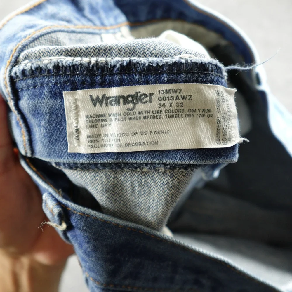 Wrangler 13MWZ Jeans Mens 36x32 Blue Cowboy Cut Original Fit Straight Leg Denim